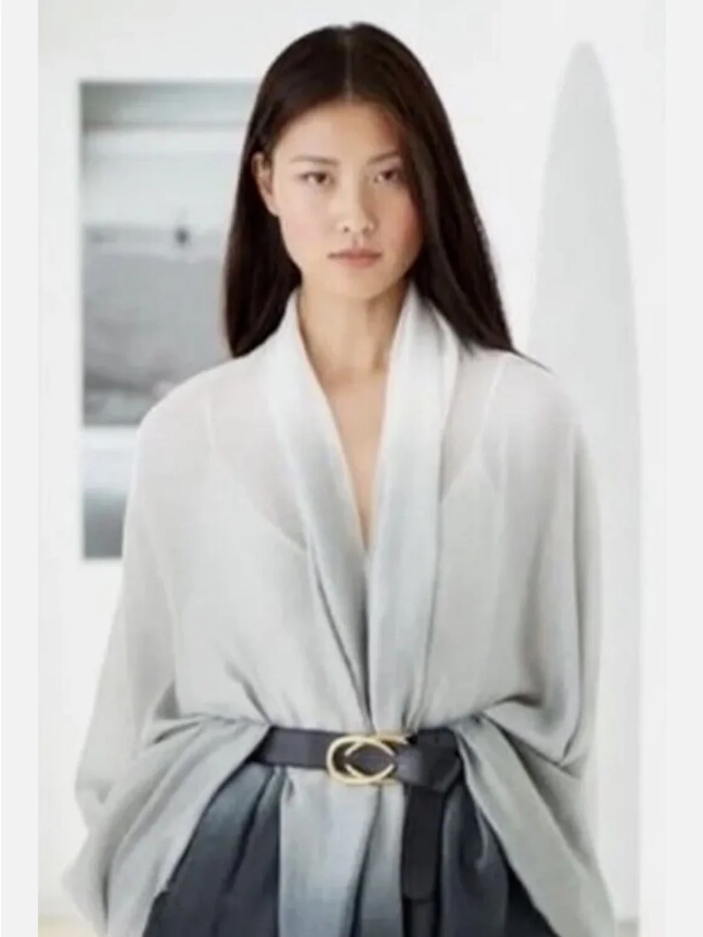 Cushnie Charcoal to Black Ombre Scarf